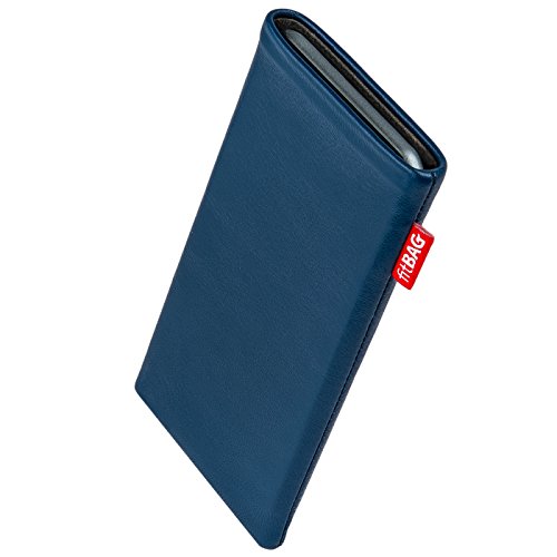 fitBAG Beat Blue Custom Tailored Sleeve for ZTE Nubia Z60 Ultra | Made in Germany | Fine Nappa Leather Pouch case Cover with Microfibre Lining for Display Cleaning