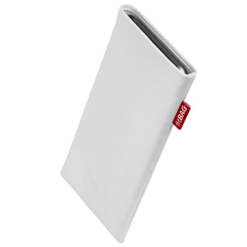 fitBAG Rock White Custom Tailored Sleeve for ZTE Nubia Z60 | Made in Germany | Fine Suit Fabric Pouch case Cover with Microfibre Lining for Display Cleaning