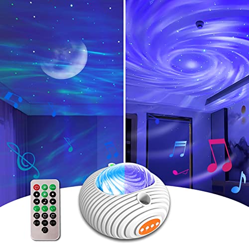 Flying Saucer Galaxy Projector Aurora Projector 2-in-1, Star Projector with 56 Light Effects and 5 White Noise, Night Light Projector for Kids Adults Home Theater, Ceiling, Birthday Valentines Gift