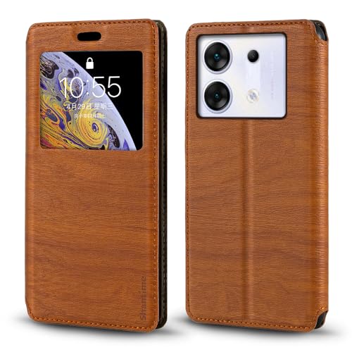 for Infinix Zero 30 5G X6731 Case, Wood Grain Leather Case with Card Holder and Window, Magnetic Flip Cover for Infinix Zero 30 5G X6731 (6.78”)