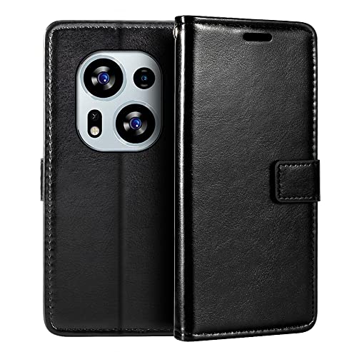 for Tecno Phantom X2 Case, Premium PU Leather Magnetic Flip Case Cover with Card Holder and Kickstand for Tecno Phantom X2 Pro (6.8”) Black