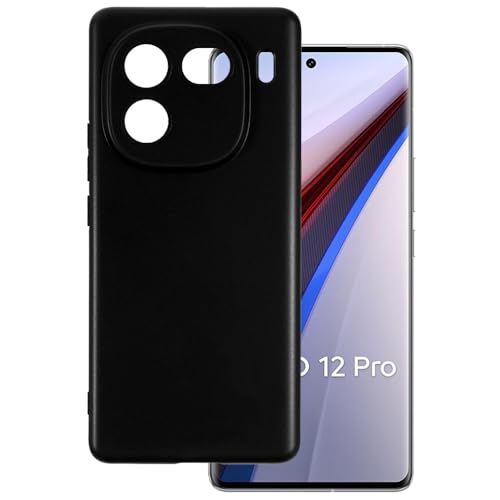 for Vivo iQOO 12 Pro 5G Ultra Thin Phone Case, Gel Pudding Soft Silicone Phone Case for Vivo iQOO 12 Pro 5G 6.78 inches (Black)