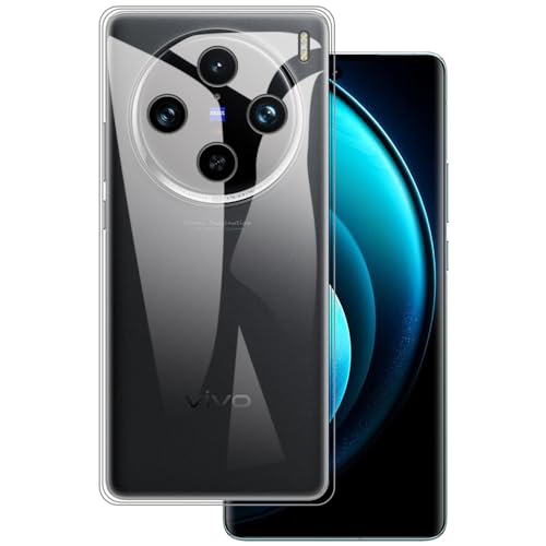 for Vivo X100 Pro 5G Ultra Thin Phone Case, Gel Pudding Soft Silicone Phone Case for Vivo X100 Pro 5G 6.78 inches (Transparent)
