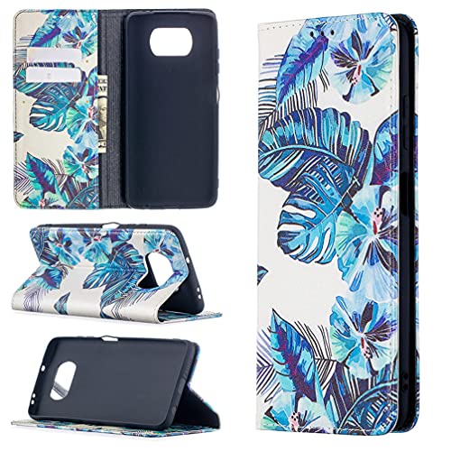 for Xiaomi Poco X3 Case,Vogue Protective Cover PU Leather Flip Wallet Shell with Stand Smartphone Compatible Xiaomi Poco X3 NFC/Xiaomi Poco X3 6.67 inches Smartphone - C66