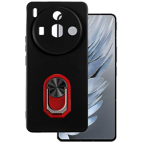 for ZTE Nubia Z50S Pro Ultra Thin Phone Case + Ring Holder Kickstand Bracket, Gel Pudding Soft Silicone Phone 6.78 inches (RedRing-B)