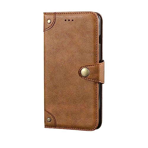 FZZSZS Case for Tecno Phantom X2,Magnetic Flip PU Wallet Protective Cover with Card Slots Case for Tecno Phantom X2 (6.8"),Brown Leather Case HZ3