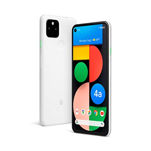 Google Pixel 4a avec 5G - Téléphone Android - Nouveau smartphone débloqué avec vision nocturne et objectif ultra-large - Blanc clair