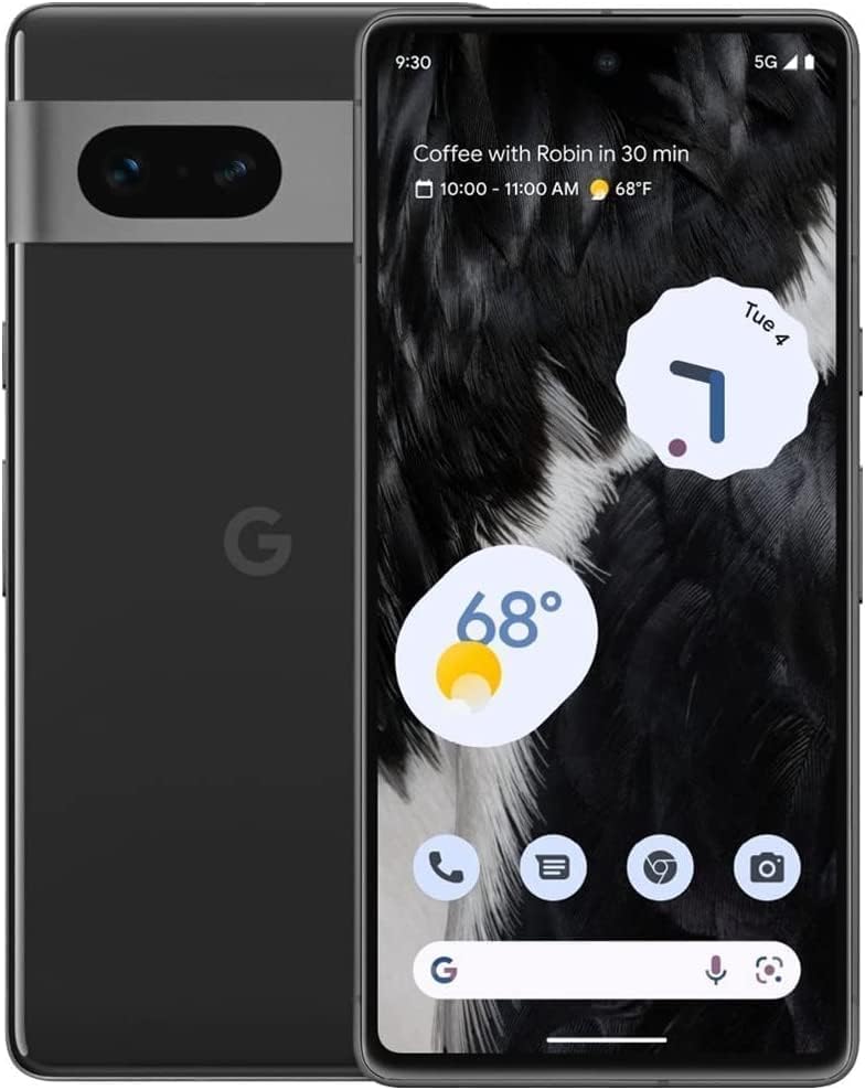 Teléfono Android Google Pixel 7-5G - Teléfono inteligente T-Mobile (bloqueado) con lente gran angular y batería de 24 horas - 128 GB - Obsidiana (renovado)