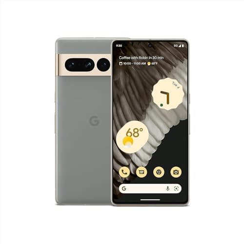 Google Pixel 7 Pro - 5G Android Phone - Unlocked Smartphone with Telephoto Lens, Wide Angle Lens, and 24-Hour Battery - 128GB - Hazel (Renewed)