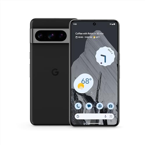 Google Pixel 8 Pro - Smartphone Android débloqué avec téléobjectif et écran Super Actua - Batterie 24 heures - Obsidienne - 128 Go