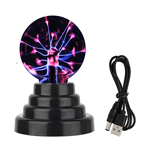 Gresus 3 Inch Battery or USB Powered Magic Plasma Ball Lamp - Touch Sensitive Interactive Plasma Lamp Nebula Sphere Globe, Science Educational Gift for Decorations/Parties/Bedroom
