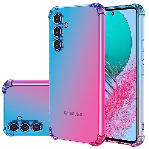 Gufuwo Case for Galaxy M54 5G Case, Samsung M54 5G SM-M546B Cute Case Girls Women, Gradient Slim Anti Scratch Soft TPU Phone Cover Shockproof Protective Case for Samsung Galaxy M54 5G (Blue/Pink)