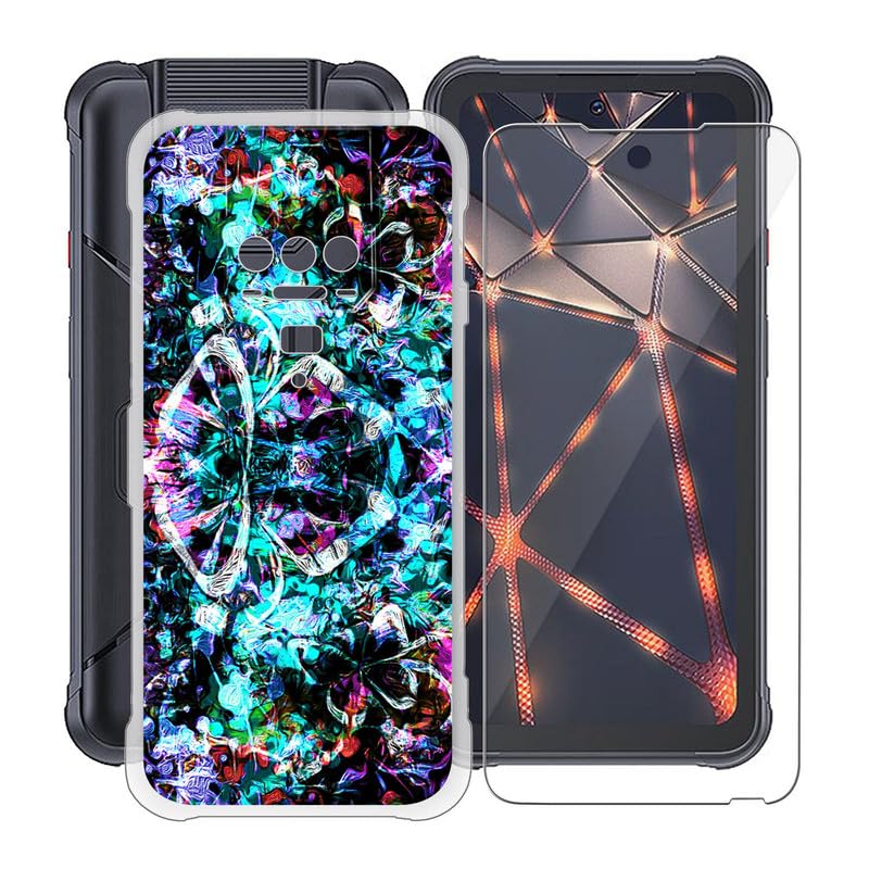 HGJTFANY Phone Case + Screen Protector for Cubot Kingkong 8 (6.53"), Ultra Thin Shockproof Soft Silicone Clear Cover for Cubot Kingkong 8 Case with Tempered Glass - Fantasy