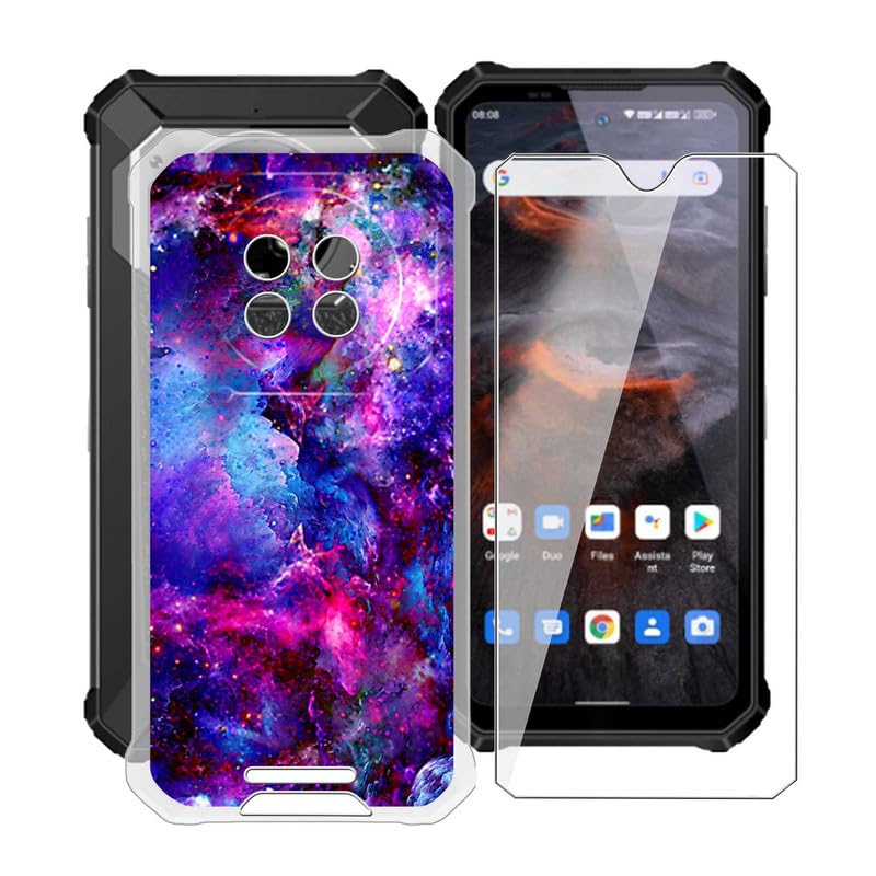 HGJTFANY Phone Case + Screen Protector for Oukitel WP19 Pro (6.78"), Ultra Thin Shockproof Soft Silicone Clear Cover for Oukitel WP19 Pro Case with Tempered Glass - Gorgeous