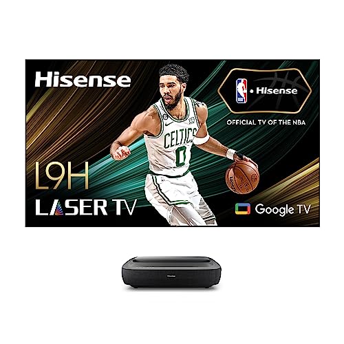 Hisense 120L9H Laser TV Trichroma Ultra Short Throw Projector with 120" ALR Cinema Screen, 4K UHD, 3000 ANSI Lumens, Dolby Vision & Atmos, HDR10, Google TV, Netflix