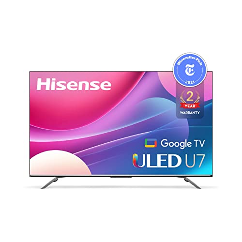 Hisense ULED Premium U7H QLED Series 85-inch Class Quantum Dot Google 4K Smart TV (85U7H, 2022 Model),Black