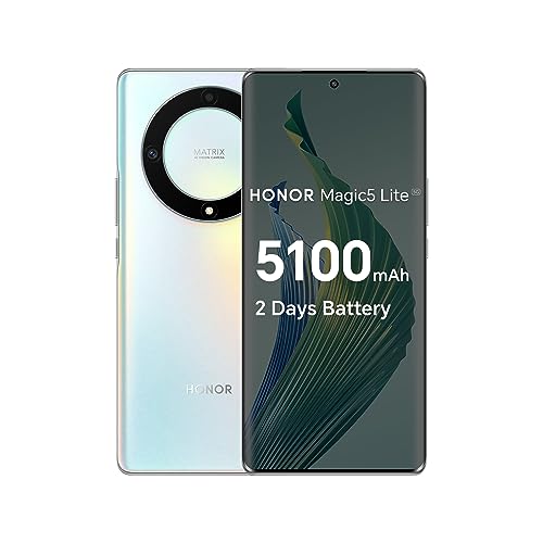 Honor Magic5 Lite Dual-SIM 256GB ROM + 8GB RAM (Only GSM | No CDMA) Factory Unlocked 5G Smartphone (Titanium Silver) - International Version