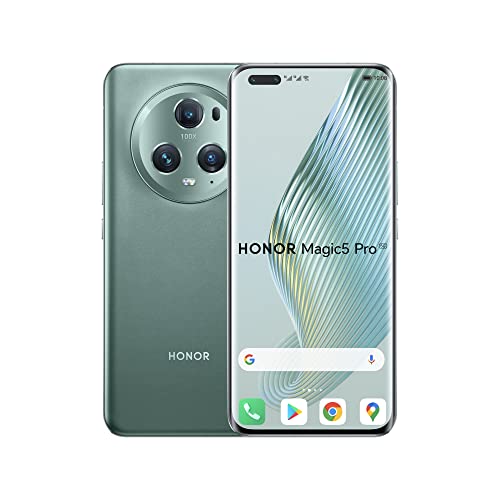 Honor Magic5 Pro 5G 512GB ROM 12GB RAM Smartphone 6.81" 120Hz 50MP AI Triple Camera, Dual SIM, Mobile Cell Phone Global EU/UK Model PGT-N19 Mobile Cell Phone (Green)