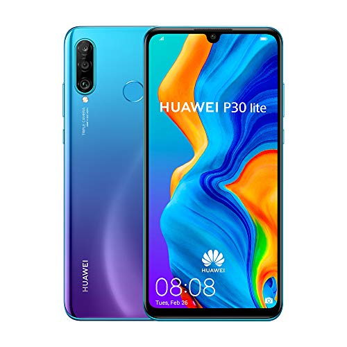 Huawei P30 Lite (128GB, 4GB RAM) 6.2" Display, AI Triple Camera, Dual-SIM Global GSM Factory Unlocked Phone - Peacock Blue