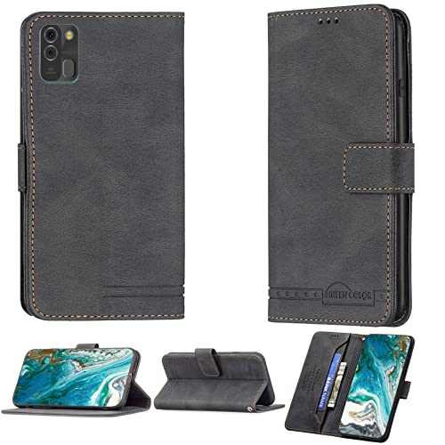 jioeuinly Case for Logic L66 Lite Case Compatible with Logic L66 Lite Phone Case Flip Stand Cover PU Leather BF09 Wallet Case Black