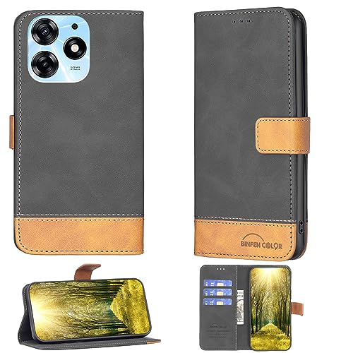 jioeuinly Coque pour Tecno Spark 10 Pro Coque Compatible avec Tecno Spark 10 Pro Phone Case Cover Flip Stand Cover PU Cuir BF11 Wallet Case Noir