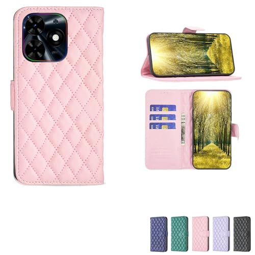 jioeuinly Tecno Spark Go 2024 Case Compatible with Tecno Spark Go 2024 Phone Case Cover Flip Stand Cover Women Wallet Pink
