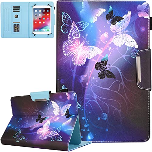 JZCreater 10 Inch Tablet Case, Universal 10 10.1 Inch Android Tablet Cover, Multi-Angle Viewing Stand Case for 9.5-10.5 Inch Tablet, Butterfly-PR