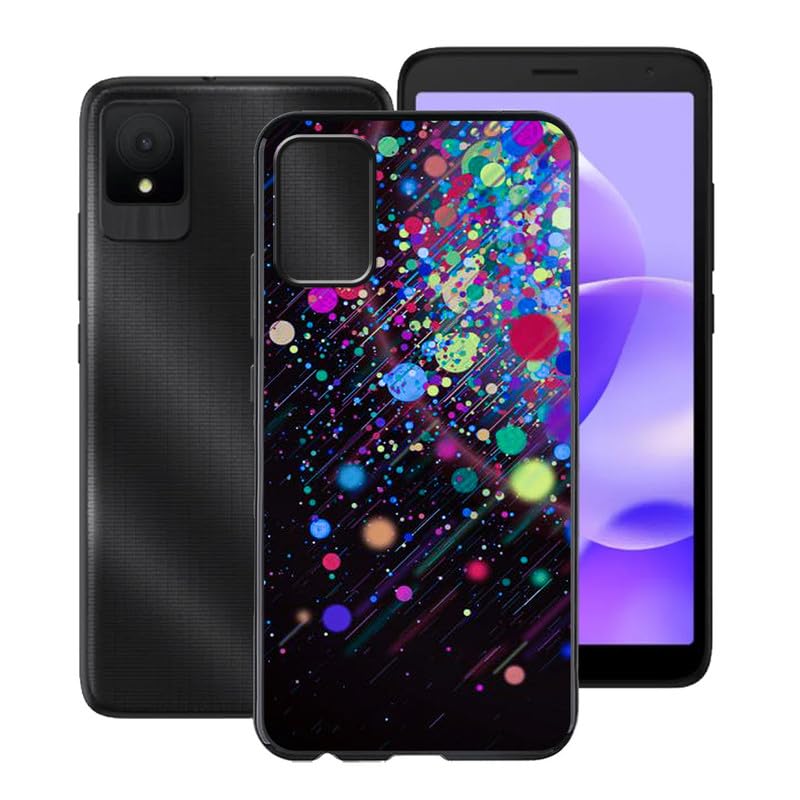 KJYFOANI for TCL 502 Case, Black Shockproof Bumper Sleeves, 360° Drop Antiscratch Protection Cover Slim Fit Ultra-Thin Soft Silicone Phone Case for TCL 502 (6.00") - XV17