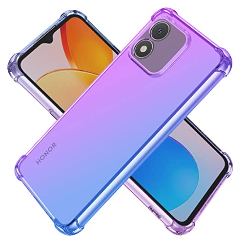 KOARWVC Case for Honor X5 Case, Honor X5 4G Case, Crystal Clear Case Gradient Slim Anti Scratch TPU Shockproof Protective Phone Cases Cover for Honor x5 (Purple/Blue)