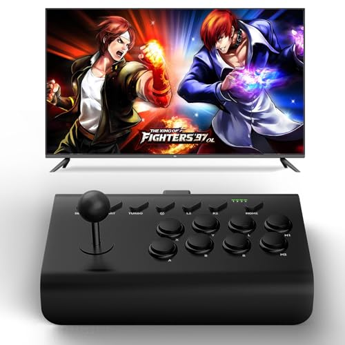 Koiiko Arcade Fight Stick Joystick for Switch/PS4/PS3/PC/Tablet/iOS/Android Game Controller, with Turbo/Macro Functions, Emulators for Classic Gaming, Street Fighter IV CE, NeoGeo, Sega, Big Gamepad