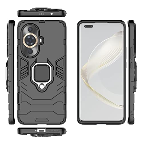 Kukoufey Case for Huawei nova 11 Pro Case Cover,Magnetic Car Mount Bracket Shell Case for Huawei nova 11 Pro GOA-AL80 Case Black