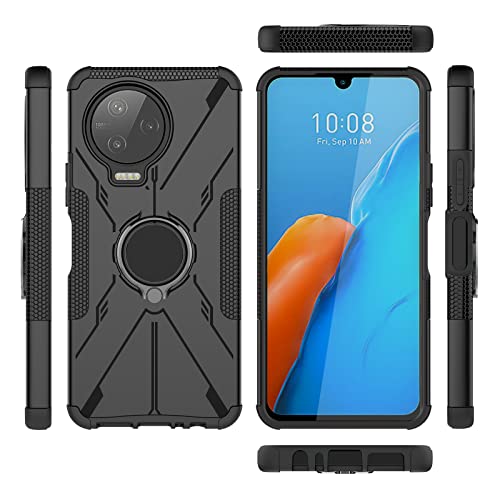 Kukoufey Case for Infinix Note 12 Pro 4G Case Cover,360°Rotatable Kickstand Dual Layer Shockproof Case for Infinix Note 12 Pro 4G X676B Case Black
