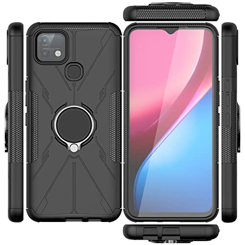 Kukoufey Case for Infinix Smart 5 Pro Case Cover,360°Rotatable Kickstand Dual Layer Shockproof Case for Infinix Hot 10i X659B PR652B X658E PR652C X658B / Smart 5 Pro Case Black