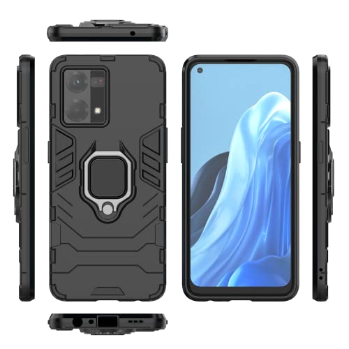 Kukoufey Case for Oppo Reno 7 4G Case Cover,Magnetic Car Mount Bracket Shell Case for Oppo Reno7 4G CPH2363 / F21s Pro 4G CPH2461 / F21 Pro 4G Case Black