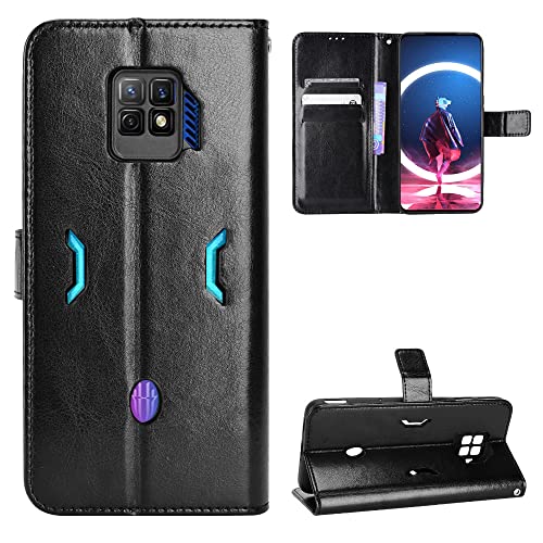 Kukoufey Case for ZTE Nubia Red Magic 7S Pro Case Cover,Flip Leather Wallet Cover Case for ZTE Nubia Red Magic 7S Pro 5G Case Black