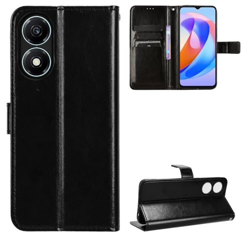 Kukoufey Compatible with Honor X5 Plus Leather Case,Flip Leather Wallet Cover Compatible with Honor X5 Plus WOD-LX1 WOD-LX2 WOD-LX3 Case Black