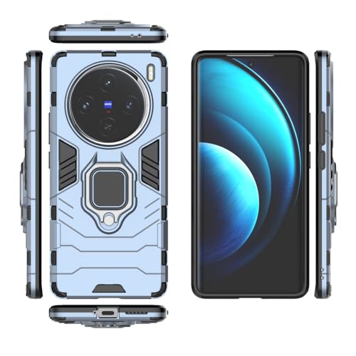 Kukoufey Compatible with Vivo X100 5G Case Cover,Magnetic Car Mount Bracket Shell Compatible with Vivo X100 5G V2309A Case Blue