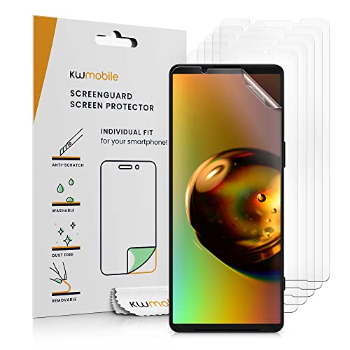 kwmobile Screen Protectors Compatible with Sony Xperia 1 V Screen Protector - 6x Ultra-Clear Transparent Phone Films