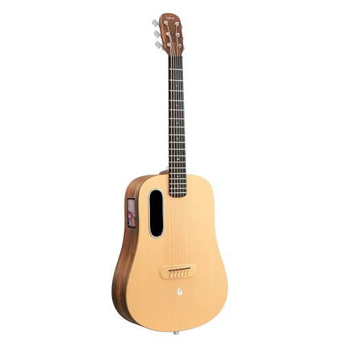 LAVA ME 4 Solid Spruce Top Series,HILAVA 2.0 Smart Acoustics Electric Guitars,right handed,with 3.5 inch TouchScreen,FreeBoost 2.0, Ideal Bag, Woodgrain Brown/Burlywood,36 inch