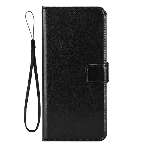 Leather Case for Infinix Hot 12 Play, Wallet Case for Infinix Hot 12 Play Flip PU Leather Cover, Magnetic Buckle Protection Phone Cover for Infinix Hot 12 Play Case Black