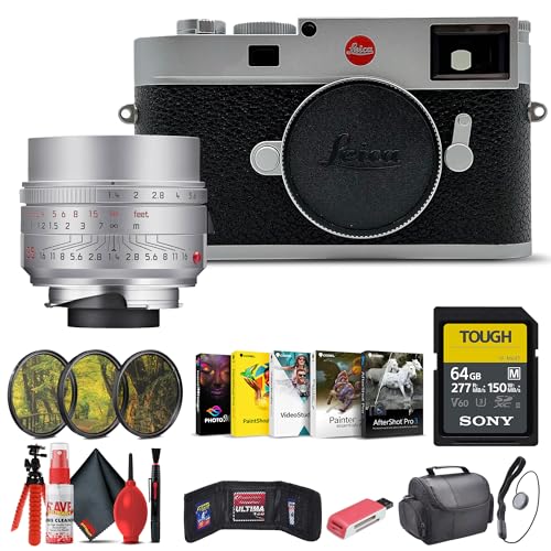 Leica M11 Rangefinder Camera (Silver) (20201) + Leica 35mm f/1.4 Lens + 64GB Memory Card + Filter Kit + Corel Photo Software + Card Reader + Case + Flex Tripod + Cleaning Kit + Memory Wallet + More