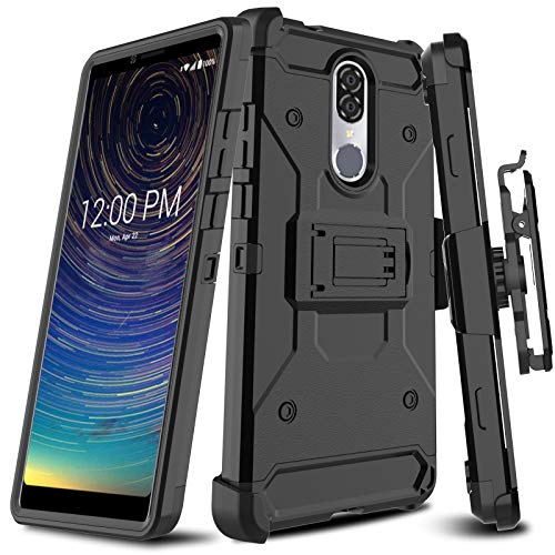 Leptech Compatible with Coolpad Legacy Case, Kickstand Series Full Body Heavy Duty Armor Protective Phone Cover Case for Coolpad Legacy 2019 (Black)