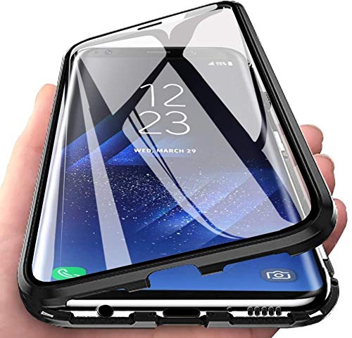 Leton Case for Oppo Reno 9 pro Magnet Absorption, Clear Full-Body Protection with Built-in Screen Protector,Anti-Scratch Case for Oppo Reno 9 pro Black