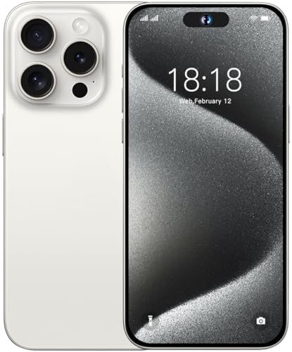 luckeu A15 Pro Max 5G Unlocked Cell Phone, Snapdragon 8 Gen 2 Octa-Core 6.9 Inch FHD+ 120Hz Screen Android 13 Smartphone 6800mAh Battery, 108MP AI Camera Mobile Phone, Dual SIM GPS/Face ID - White