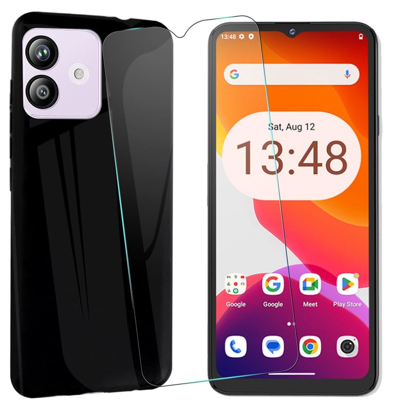 MAOUICI Case for Cubot Note 40 (6.56 inches),Black Shell Case for Cubot Note 40 with 1 Tempered Glass Screen Protector