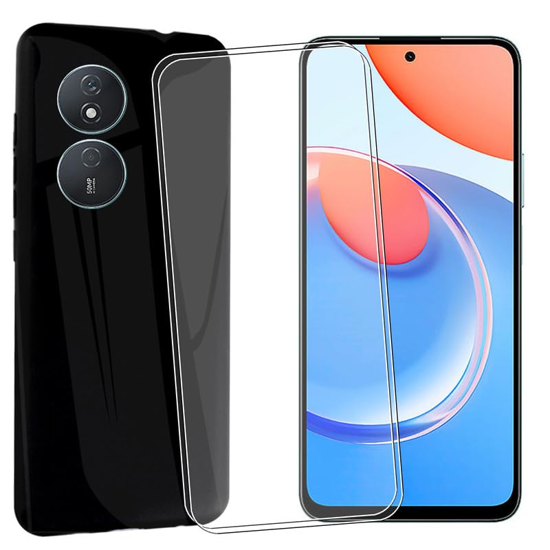 MAOUICI Case for Honor Play 8T (6.80 inches),Black Shell Case for Honor Play 8T with 2 Tempered Glass Screen Protector