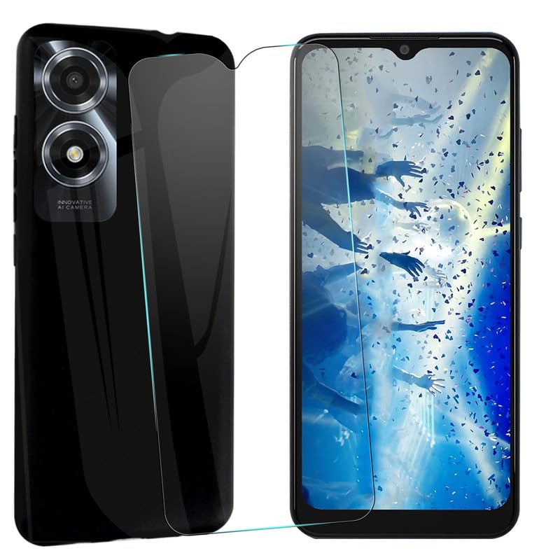 MAOUICI Case for Oppo A2x (6.56 inches),Black Shell Case for Oppo A2x with 1 Tempered Glass Screen Protector