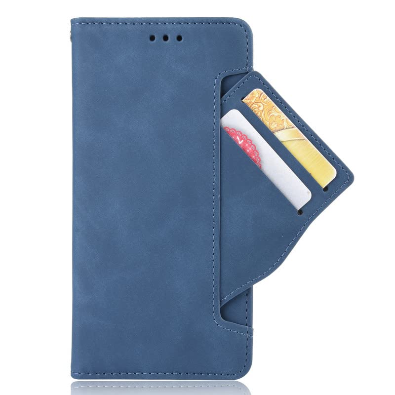 MAOUICI Compatible avec l'étui portefeuille pour Honor Play 8T (6,80 pouces), étui portefeuille à rabat, housse de protection folio en cuir bleu