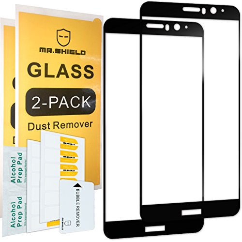Mr.Shield [2-PACK] Designed For Huawei Mate 9 [Tempered Glass] [Full Cover] [Black] Screen Protector