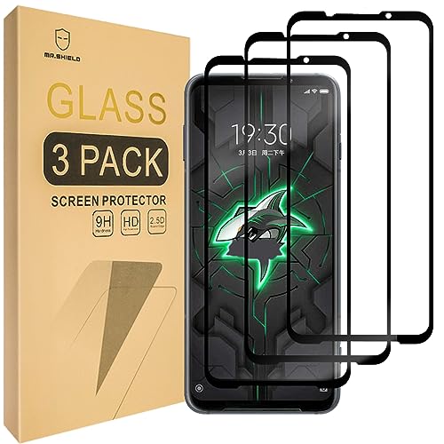 Mr.Shield [3-Pack] Designed For Xiaomi Black Shark 3 [Japan Tempered Glass] [9H Hardness] [Full Screen Glue Cover] Screen Protector with Lifetime Replacement